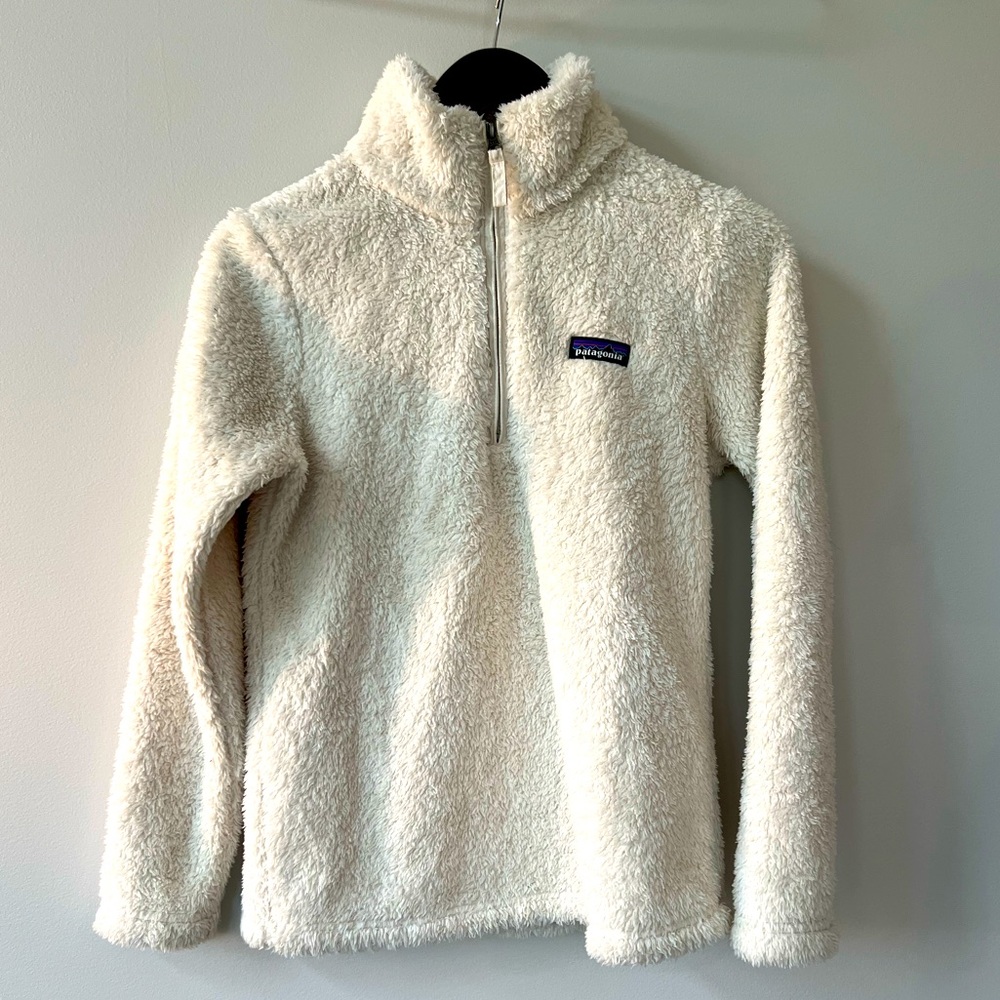 Patagonia White Fleece Quarter Zip, Size XS
